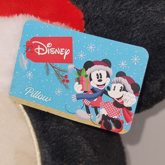 Mickey Mouse Santa Plush Pillow Disney Large Size Christmas Holiday Theme - Picture 3 of 11